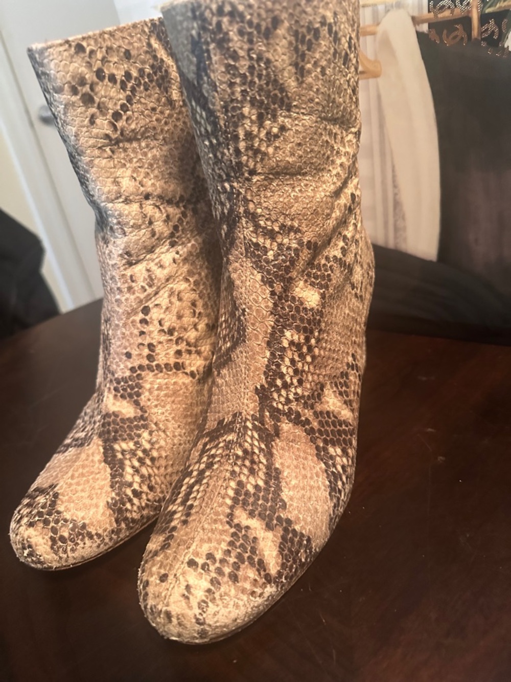 Free People Tan and Brown Snakeskin Ankle Boots - Picture 3 of 12